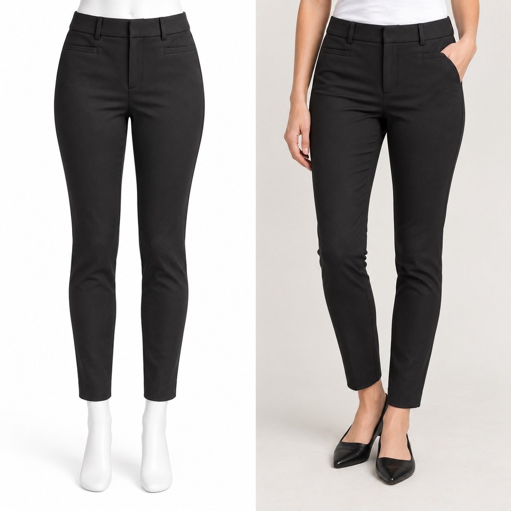 Banana Republic Sloan Pants Womens 2R Black Skinny Ankle Fit Stretch Trousers